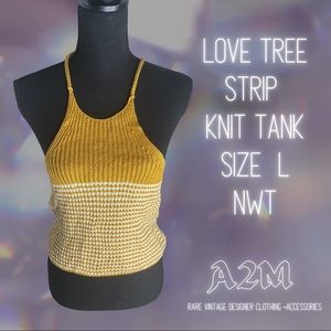 Love Tree Strip Knit Tank Size  L NWT